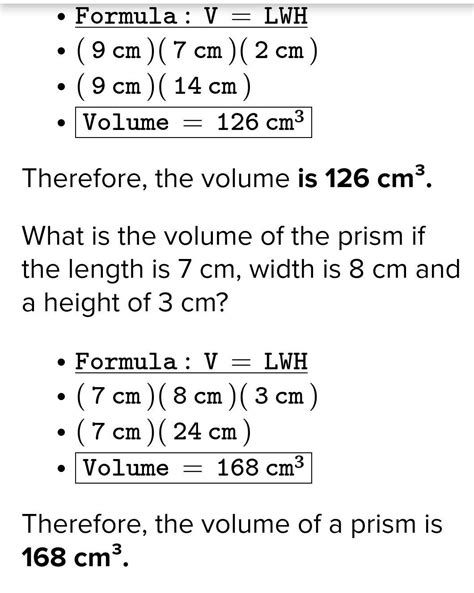 Solve For The Volume Of Each Figure With The Given Dimensions