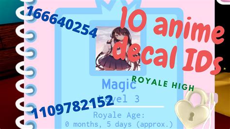 Royale High Decal Id Codes Anime Roblox Bloxburg And Royale High