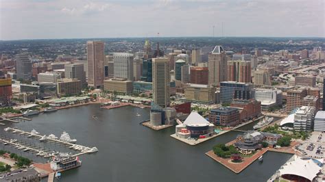 Baltimore Maryland Circa 2017 Aerial View Of Downtown Baltimore