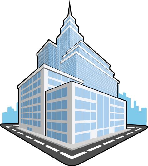 Office Company Building Corporation Tower Cartoon Vector Illustration