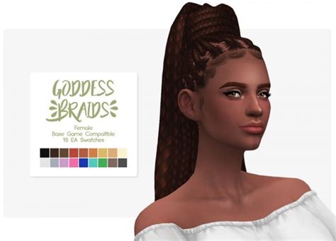 Nolan Sims Goddess Braids Hair Retextured Sims 4 Hairs