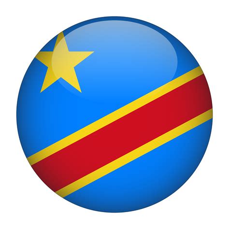 Free république démocratique du congo drapeau arrondi 3d avec fond