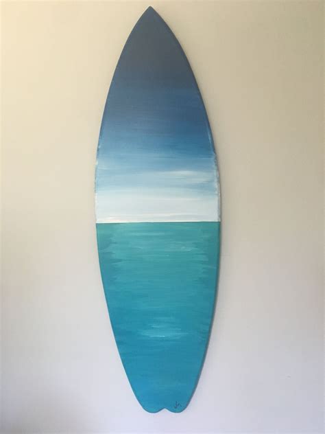 Surfboard Surf Board Blue Painting Seascape Calm Replica Etsy