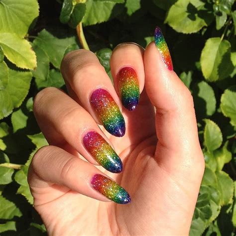 Rainbow Glitter Nails By Rachelveri Source Unicorngalaxycom Rainbow