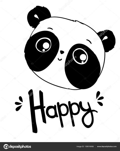 Hand Drawn Happy Panda Design — Stock Vector © Alsoush 159018456
