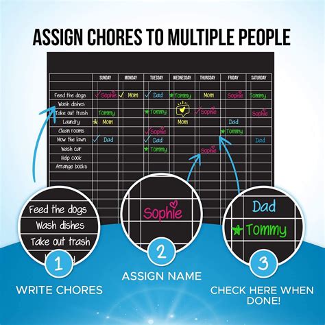 Buy Magnetic Dry Erase Chore Chart For Multiple Kids 17x20 Black