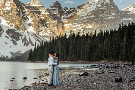 Proposal And Engagement Session At Moraine Lake Moraine Lake