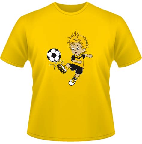 Shirtpresswerk Spw Fussballer Schwarz Gelb Kinder T Shirt