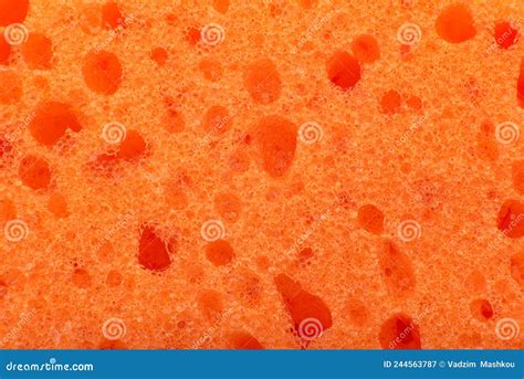 Background Of Moisture Absorbing Orange Sponges Porous Water Absorbing