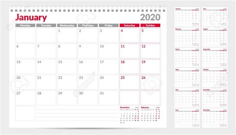 Blank Monthly Planner Starts On Monday Calendar Template Printable