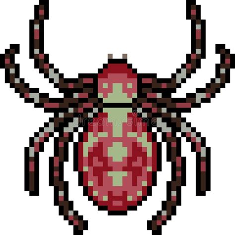 Vector Pixel Art Spider Stock Vector Illustration Of Poison 111856094