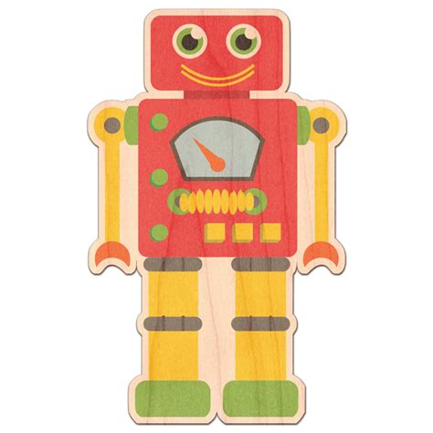 Robot Genuine Wood Sticker (Personalized) - YouCustomizeIt