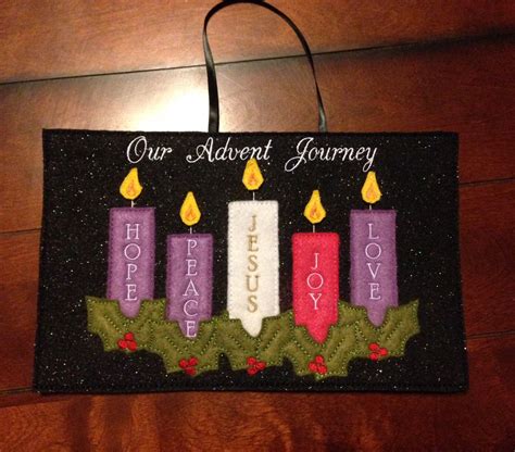 In The Hoop Ith Advent Banner With Christmas Candle Etsy