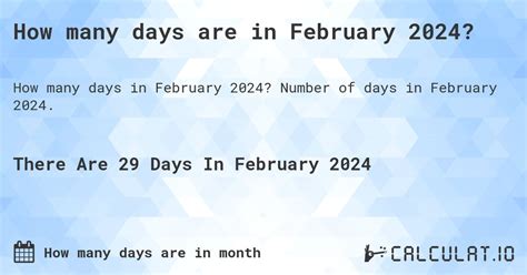 How Many Days Are In February 2024 Calculatio