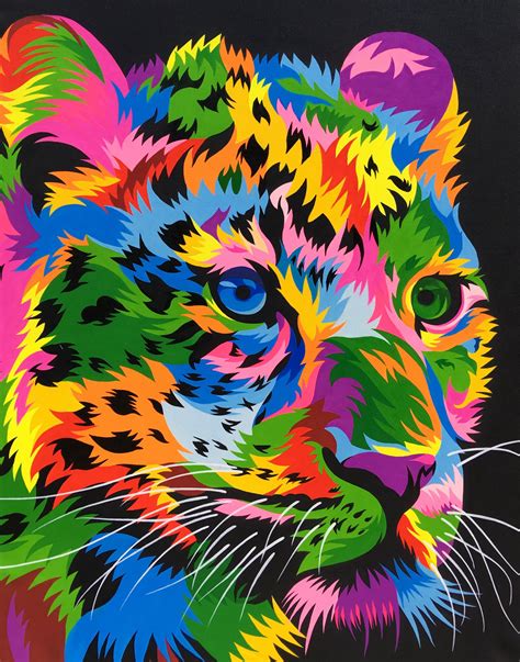 17 watercolor stickers with white outlines. Cheetah By Wahyu R in 2020 | Colorful animal paintings, Animal paintings, Abstract animals