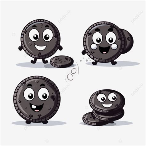 Oreos Clipart Cartoon Set Of Oreo Cookies With Their Eyes Vector Oreos