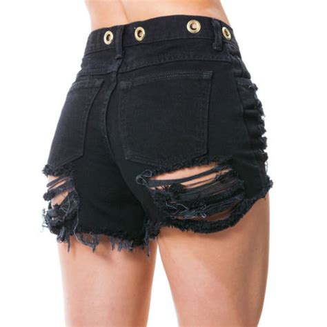 Aliexpress Com Buy Sexy Denim Shorts Women High Waist Black