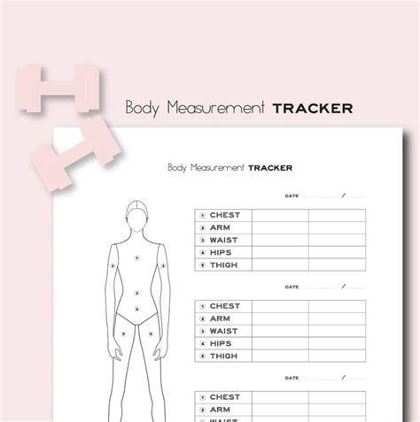 Body Measurement Tracker Printables X Inches Planner Etsy