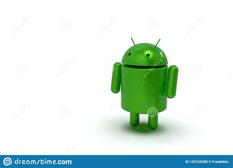 Android Logo Robot Character 3d On Light Background Editorial Stock