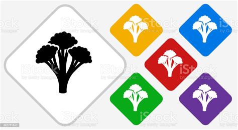 Broccoli Color Diamond Vector Icon Stock Illustration Download Image