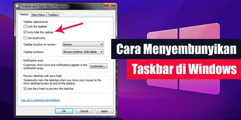 Cara Menyembunyikan Taskbar Di Windows 7 10 11