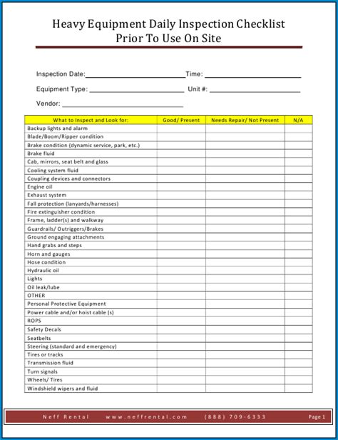 Warehouses store almost everything we eventually own, from food and clothing, to furniture and electronics. Free Printable Equipment Checklist Template | ZiTemplate