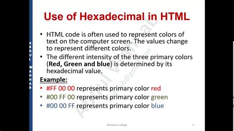 Uses Of Hexadecimal Number System Youtube