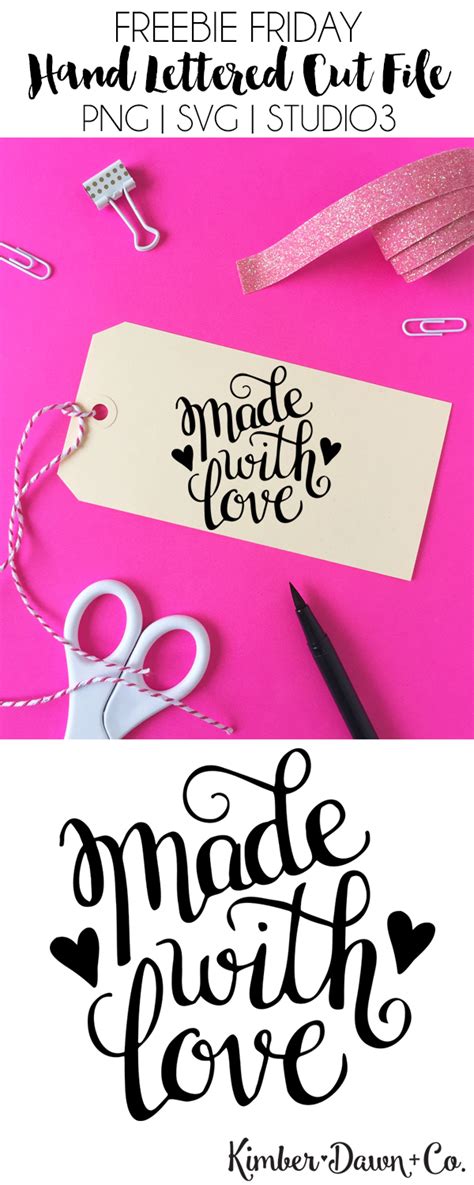 Hand Lettered Made With Love Cut File