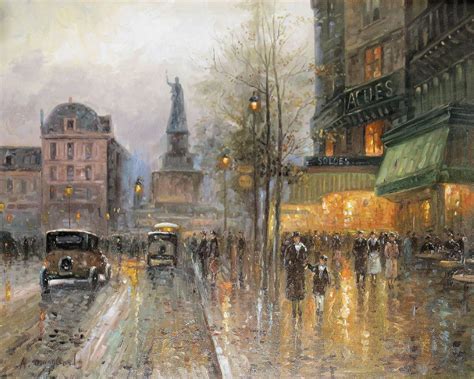 Paris Street Scene Paintings Backgrounds Impressism Munghard