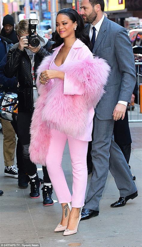 Tickled Pink Rihanna Displays Her Unique Style In Sickly Sweet Outfit