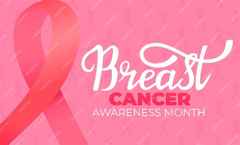 Premium Vector National Breast Cancer Awareness Month Banner With