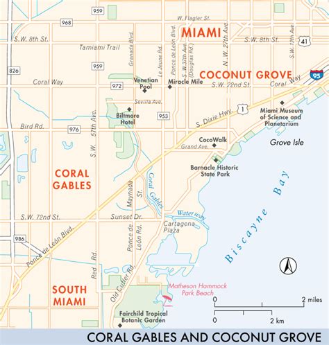 Map Of Coconut Grove Coconut Grove Fodors Travel Guides