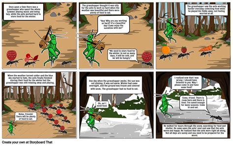 The Ant And The Grasshopper Storyboard Per Cdb9c656