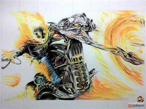 Since my ghost rider speed ink went over so well and was liked and viewed a lot i. Ghost Rider (Color Pencil Drawing) by Ankredible on DeviantArt
