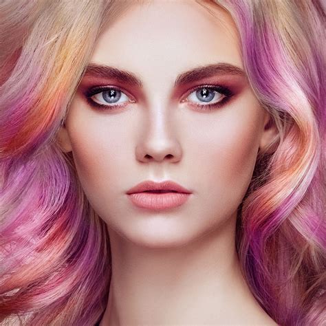 Beauty Fashion Model Girl With Colorful Dyed Hair Beauty Fashion Model Girl With Colorful Dyed