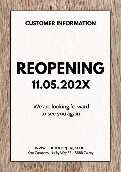 Reopening Flyer Poster Sign Door Notice Template Postermywall