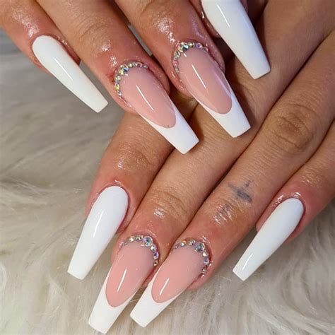 French Tip Nail Designs With Diamonds