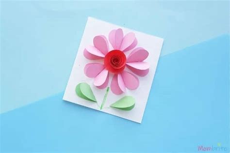 Beautiful 3d Heart Flower Card Free Template Mombrite