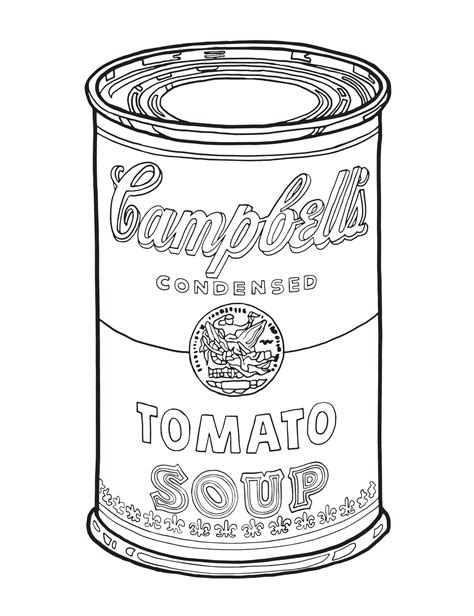 Andy Warhol Soup Can Page Coloring Pages