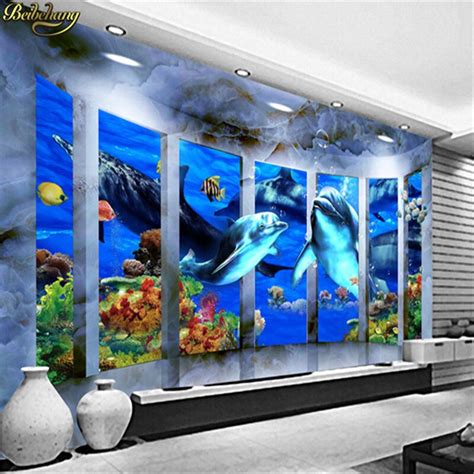 Beibehang Custom Photo Wallpaper 3d Stereoscopic Underwater Marine