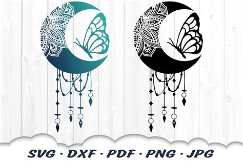 Butterfly Mandala Dream Catcher SVG DXF Cut Files (688420) | Cut Files