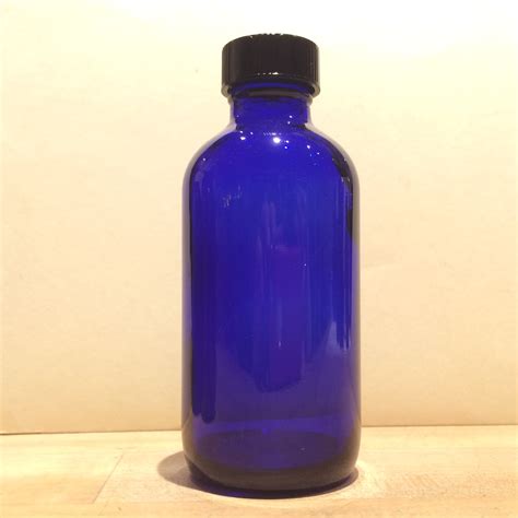 4 Oz Glass Cobalt Blue Bottle W Lid Living Earth Herbs Organic Bulk Herbs Essential Oils