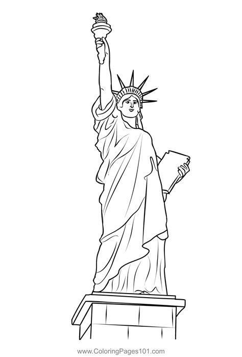 Statue Of Liberty Coloring Pages For Kindergarten