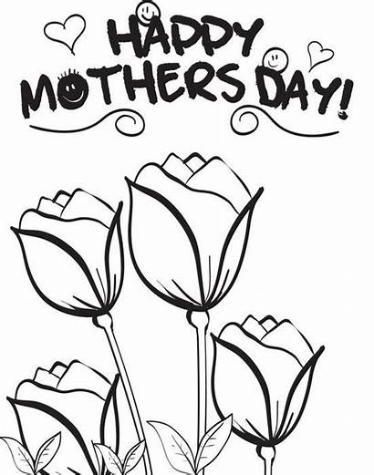Mothers Coloring Mother Flowers Pages Happy Roses