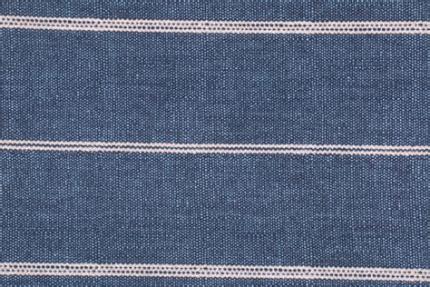 Richloom Faraday Horizontal Stripe Printed Cotton Drapery Fabric In Denim