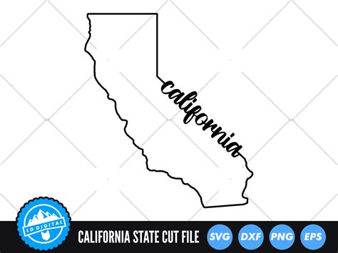 California Outline With Text Svg Usa Graphic By Lddigital · Creative