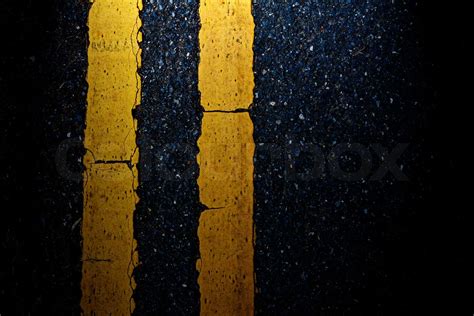 Road Marking Double Yellow Lines On Asphalt Stock Image Colourbox