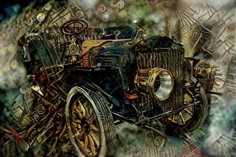 Steampunk Automobile Mixed Media By Lilia D Fine Art America