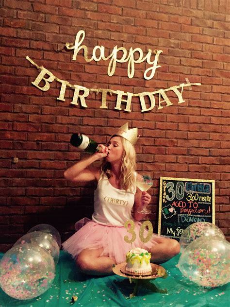 30 is an age for a woman where she just jumps into her mature side of life. 30th Birthday smash cake and booze photo shoot. Drinking ...