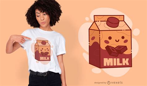 Cute Chocolate Milk T Shirt Design Vector Download